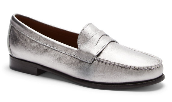 Buy the Womens Audrey Metallic Leather Moccasins online at Sebago