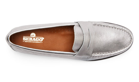 Buy the Womens Audrey Metallic Leather Moccasins online at Sebago