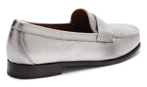 Womens Audrey Metallic Leather Moccasins
