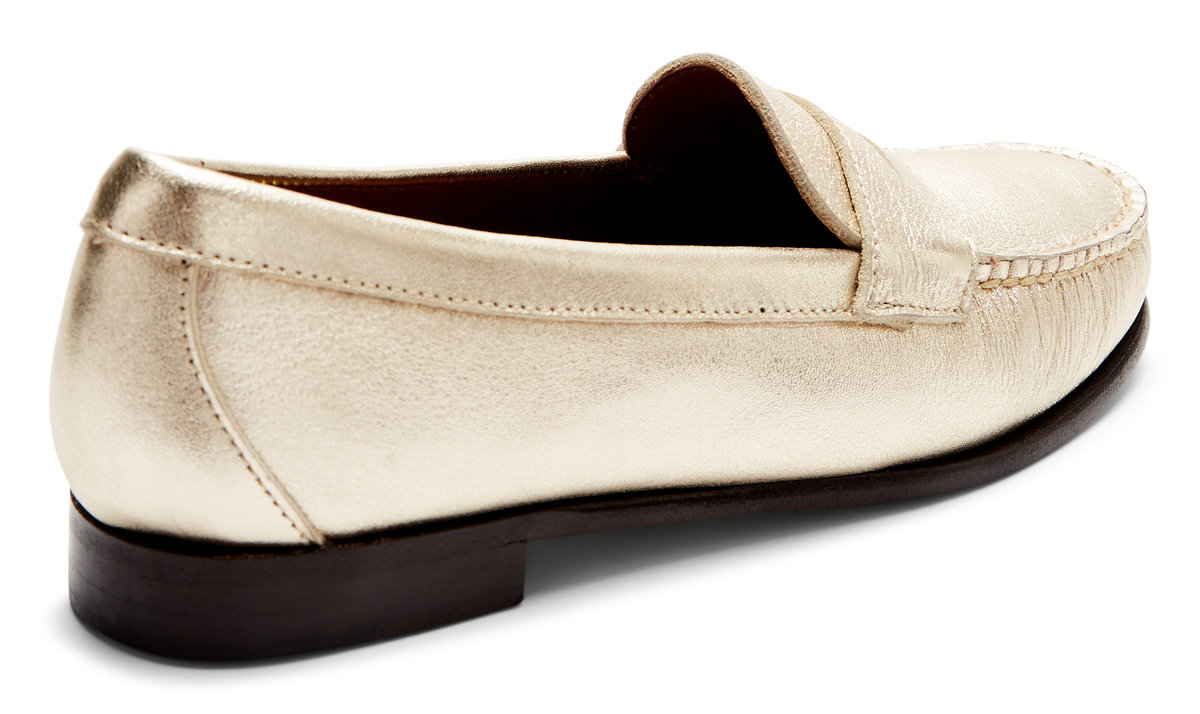 Womens Audrey Metallic Leather  Moccasins