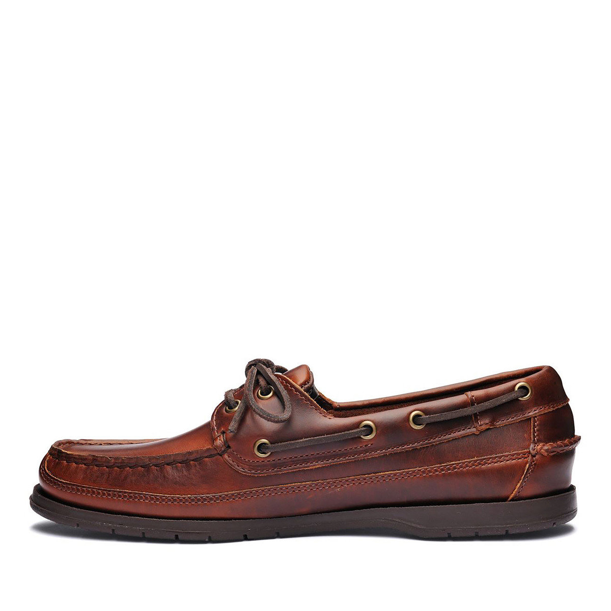 Mens Schooner Waxed Leather Boat Shoe Brown Gum - Mens Sebago® Shoes